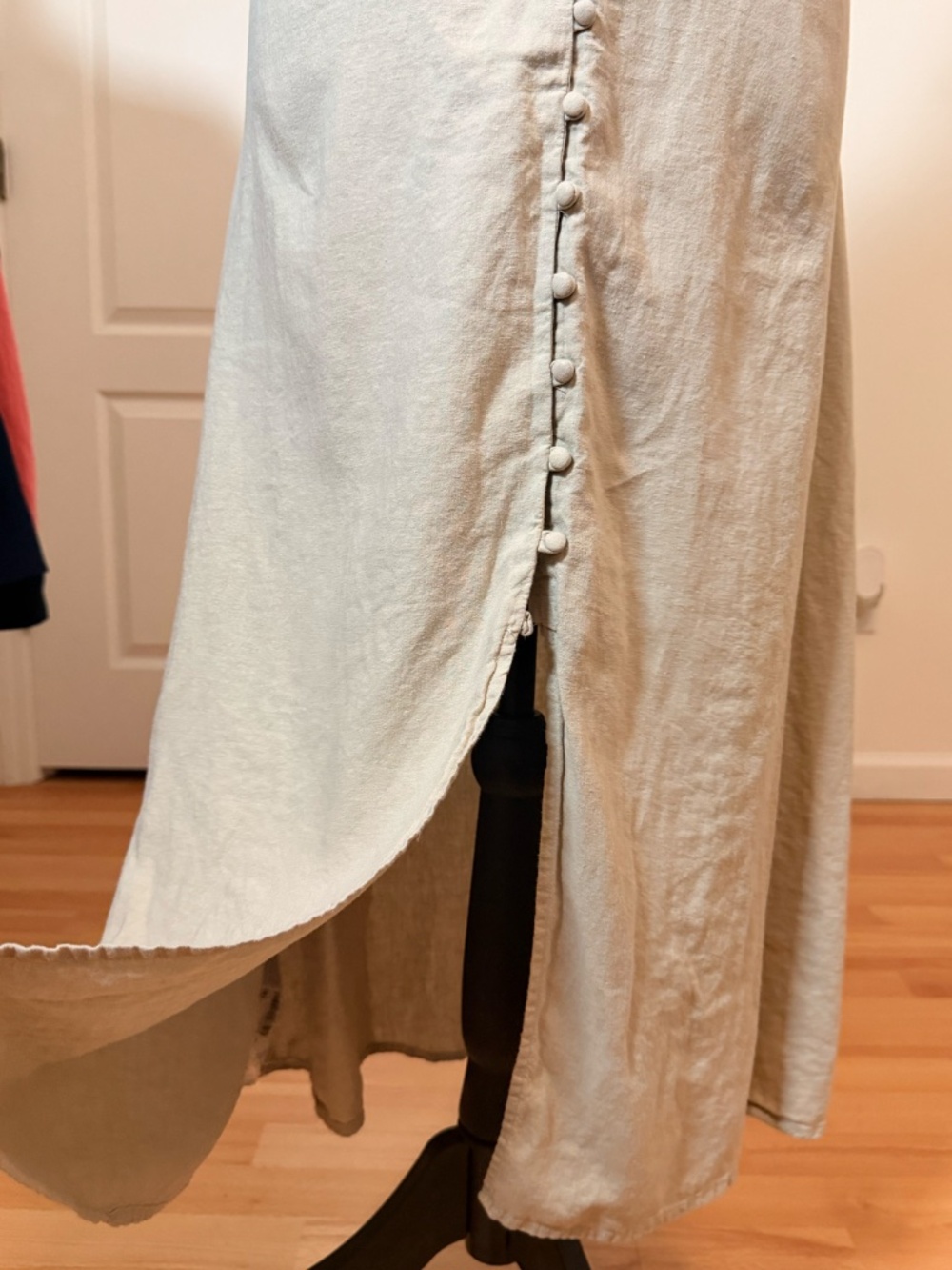 MANGO Flared Sleeve Linen A-Line Midi Dress Size M - Picture 5 of 7
